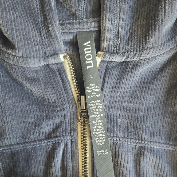 Vuori Women's Blue Velour Wide Leg Pants & Hoodie Set - Picture 5 of 8